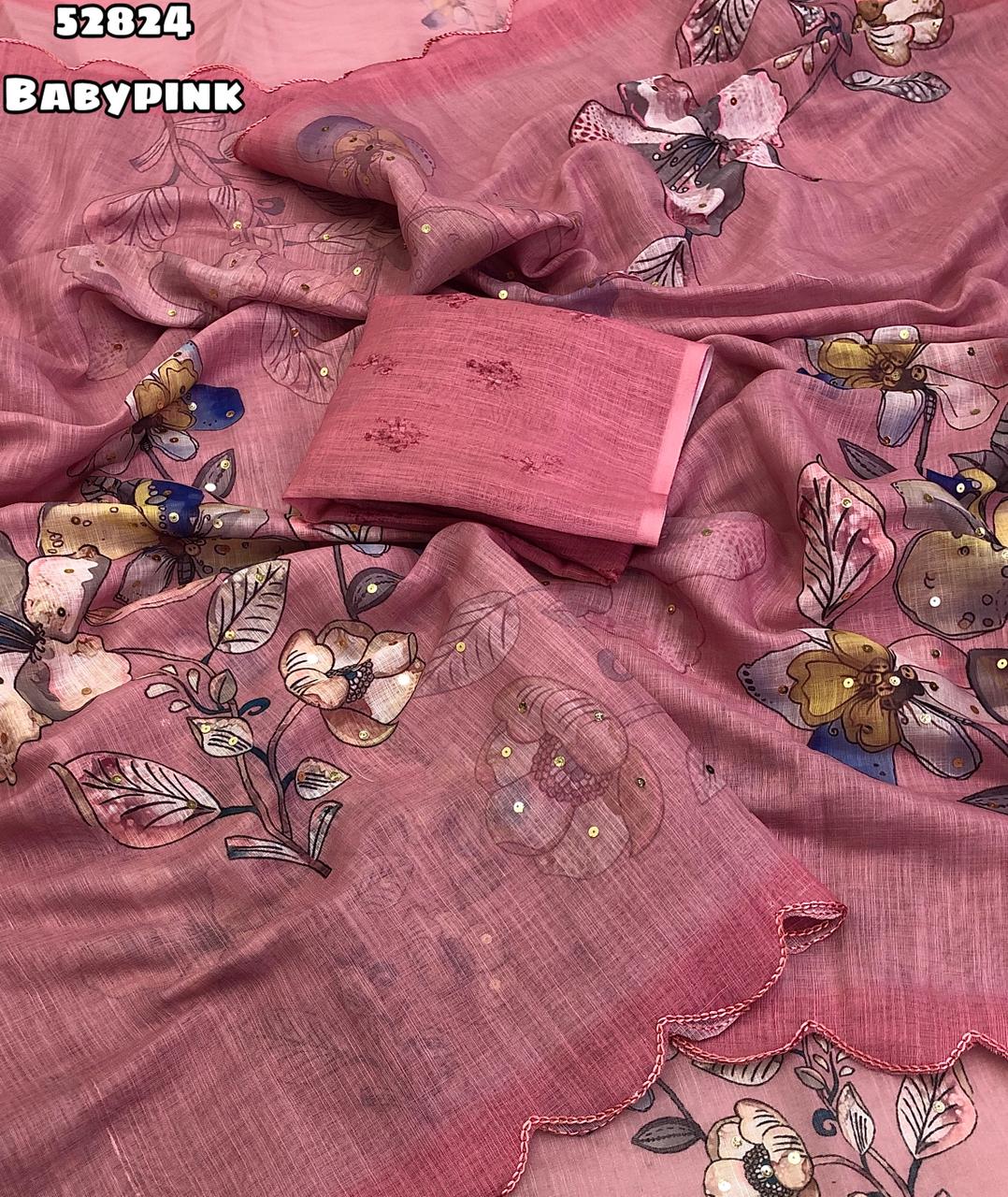 Floral digital print saree