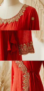 Vichitra Silk long frock