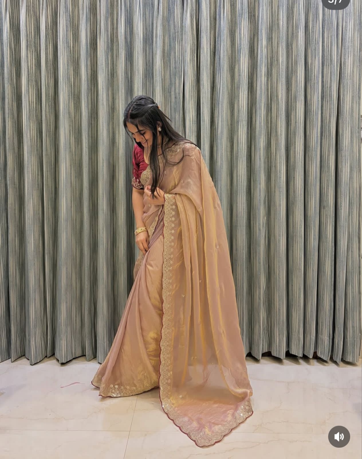Emrodairy Work Saree
