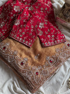 Cocktail handwork saree