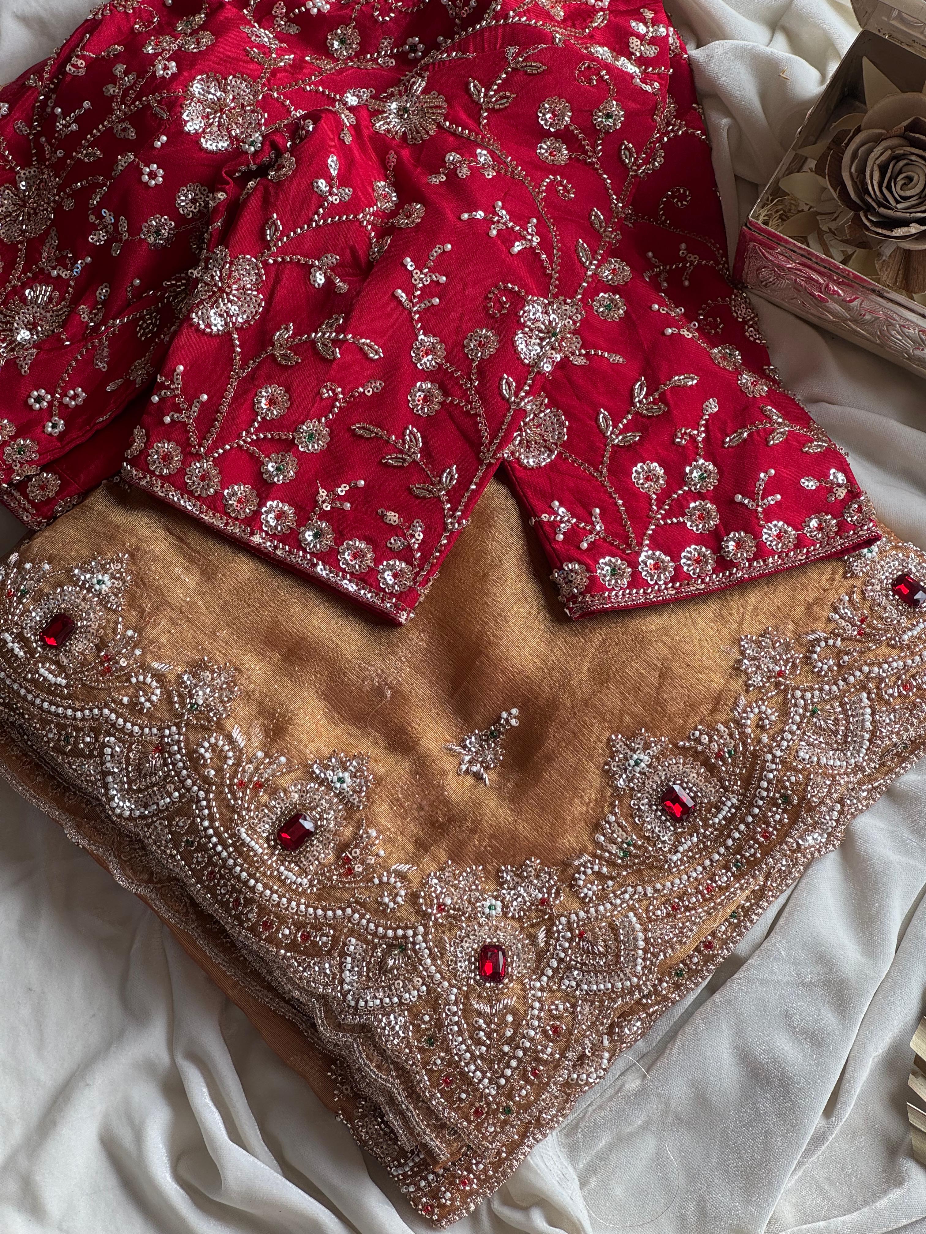 Cocktail handwork saree