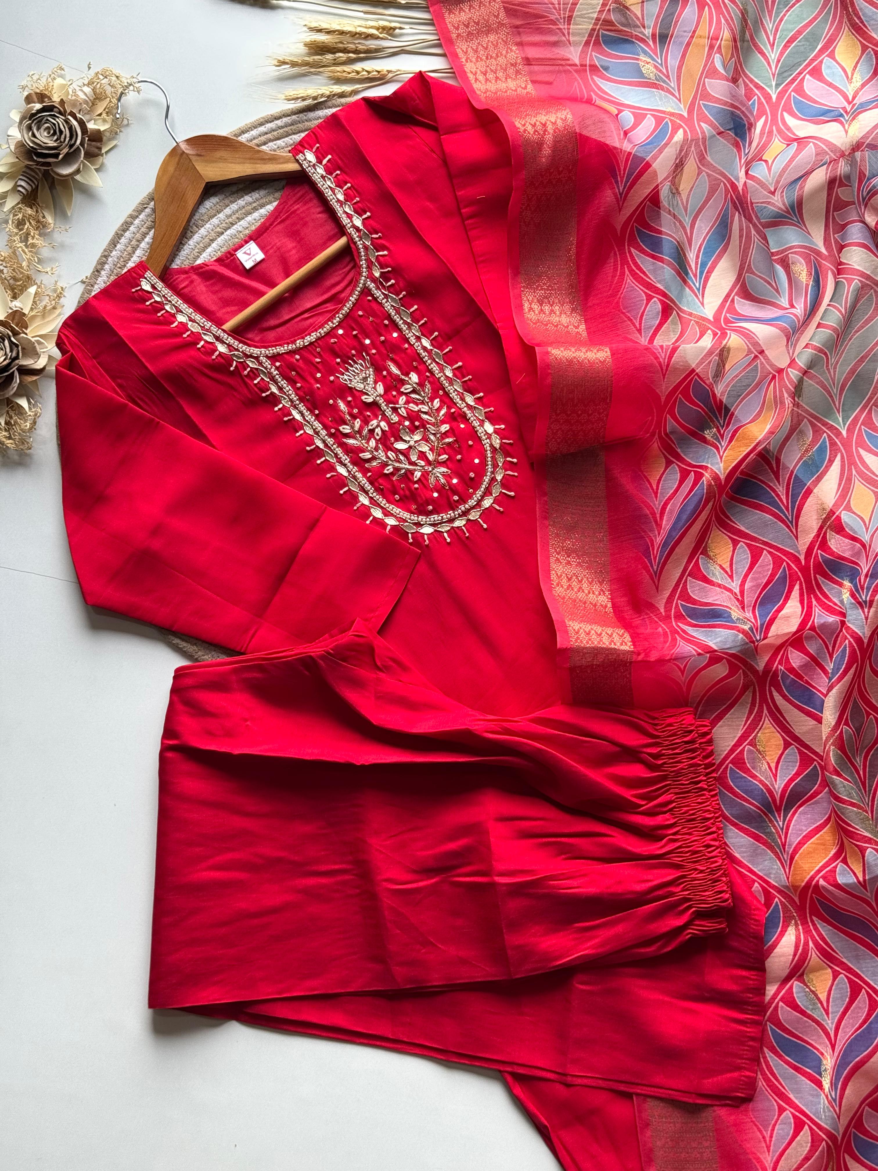 3 piece Kurti Pant Dupatta Set