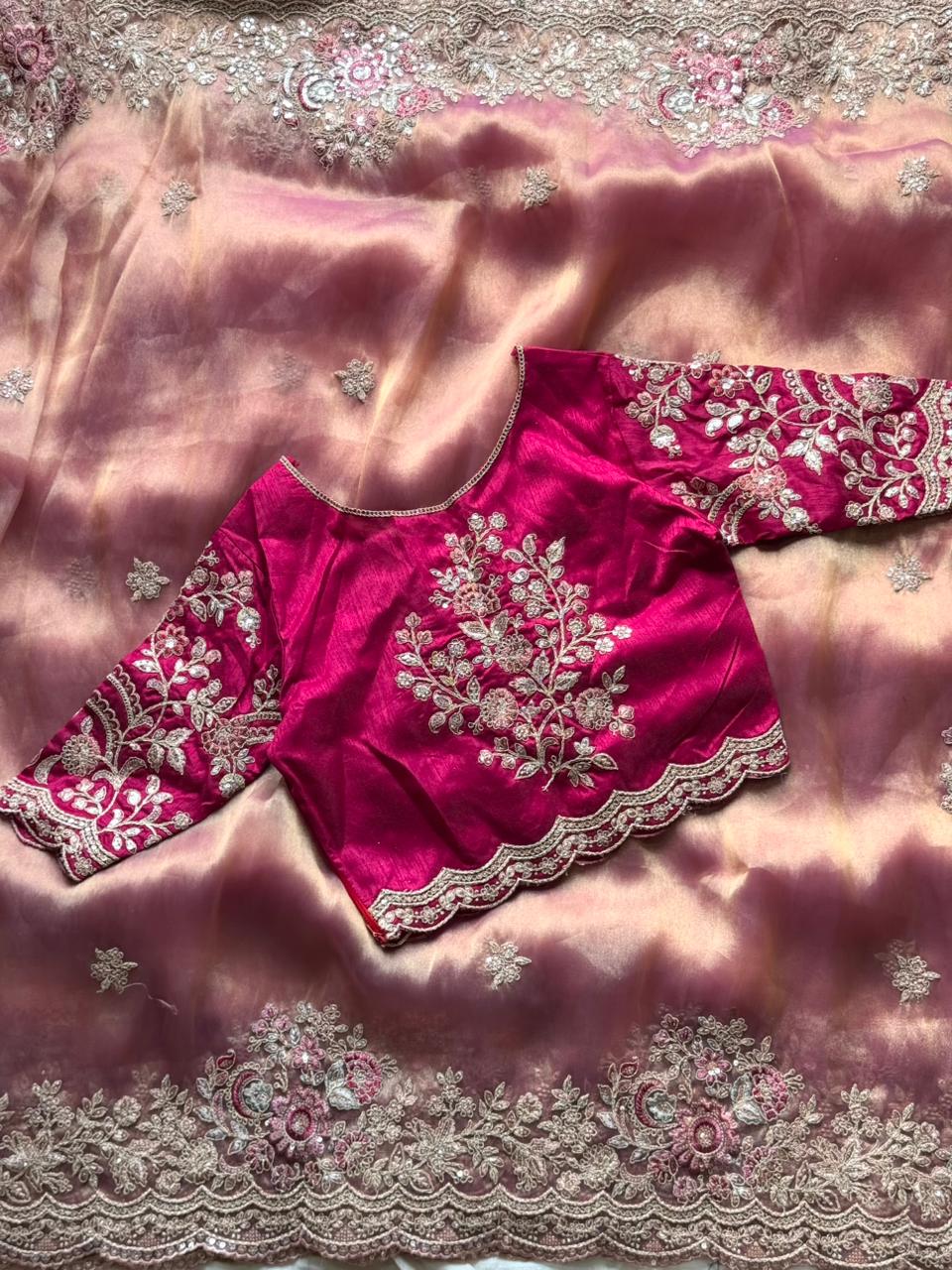 Blush pink sareee