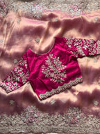 Blush pink sareee