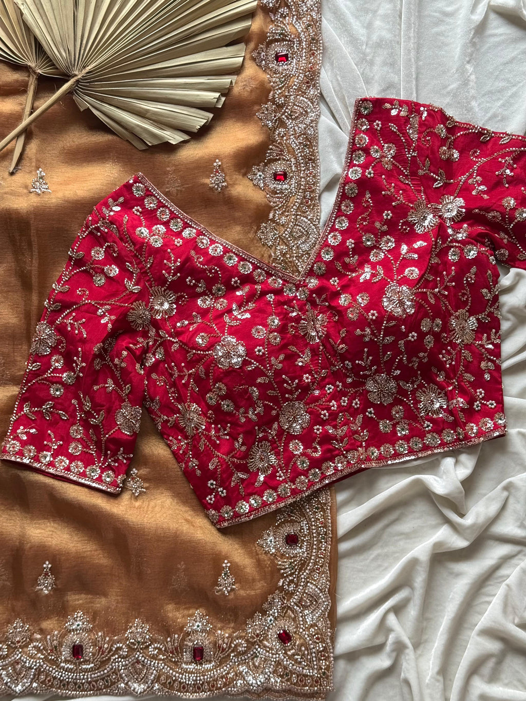Cocktail handwork saree