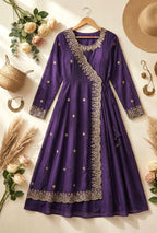 Vichitra Silk long frock