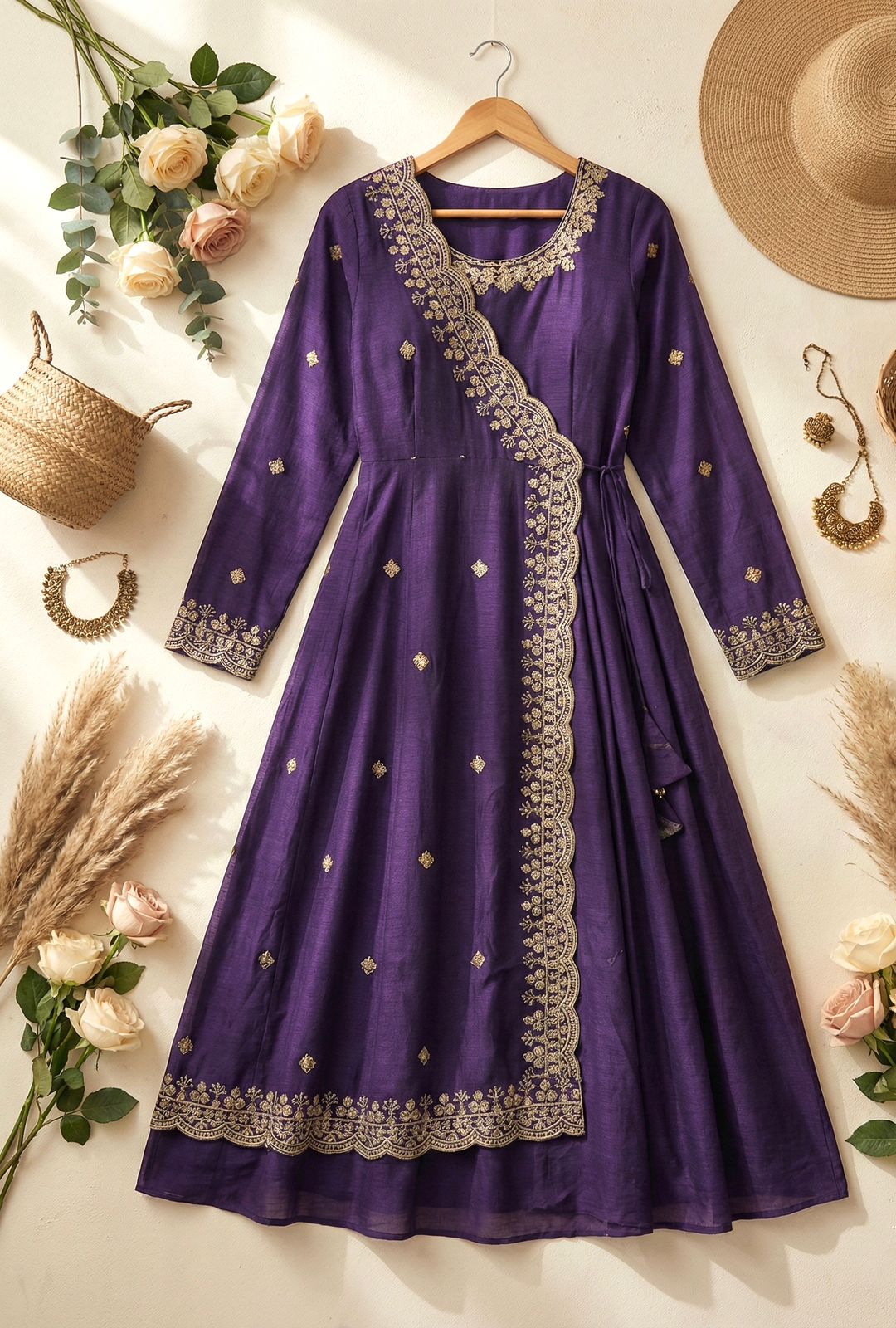 Vichitra Silk long frock