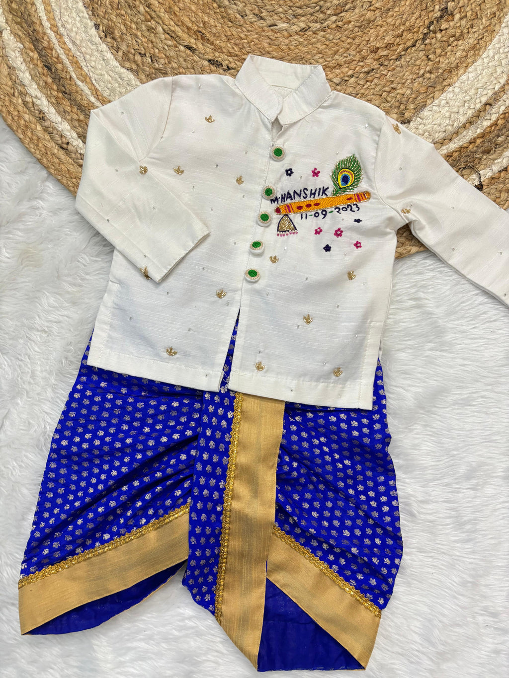 Maggam work dhoti set MG100