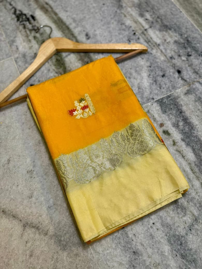 Banarasi Raw Mango silk febric