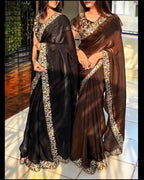 fandy satin saree