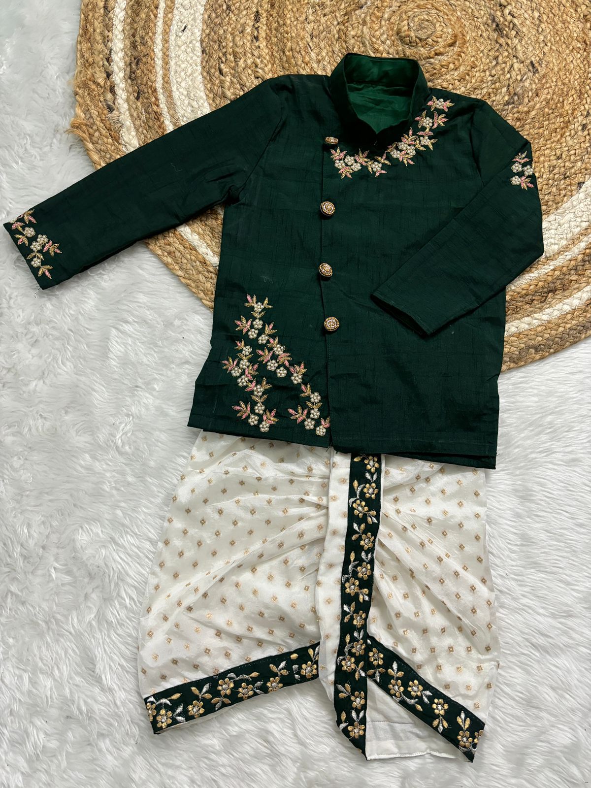 rawsilk Kurta dhoti set