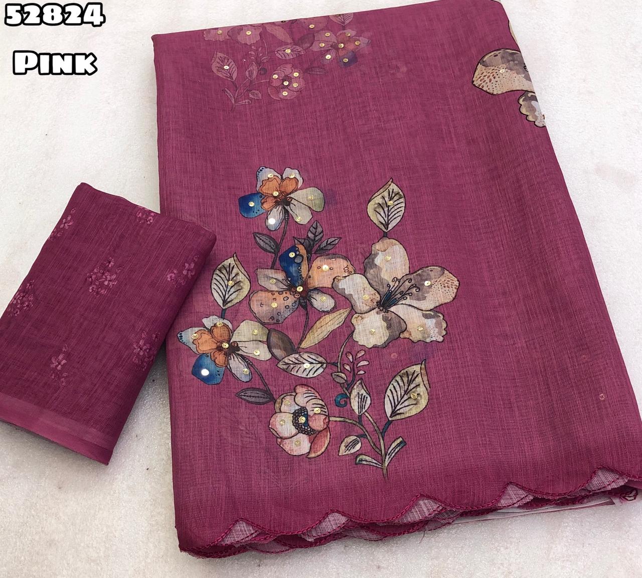 Floral digital print saree