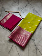 Row mango silk saree