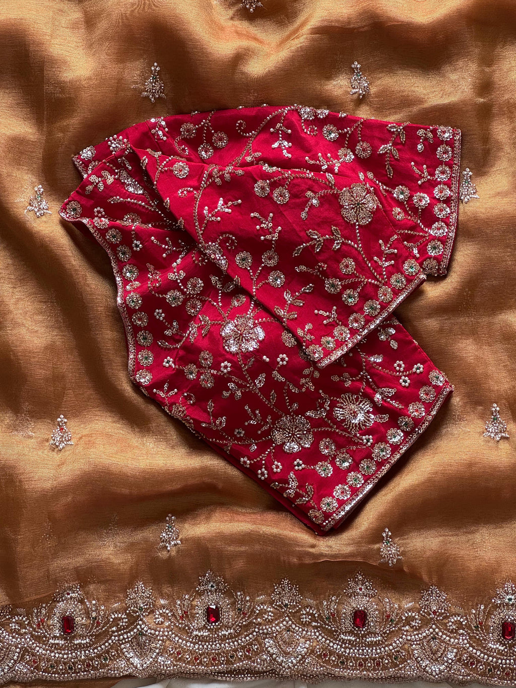 Cocktail handwork saree