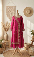 Vichitra Silk long frock