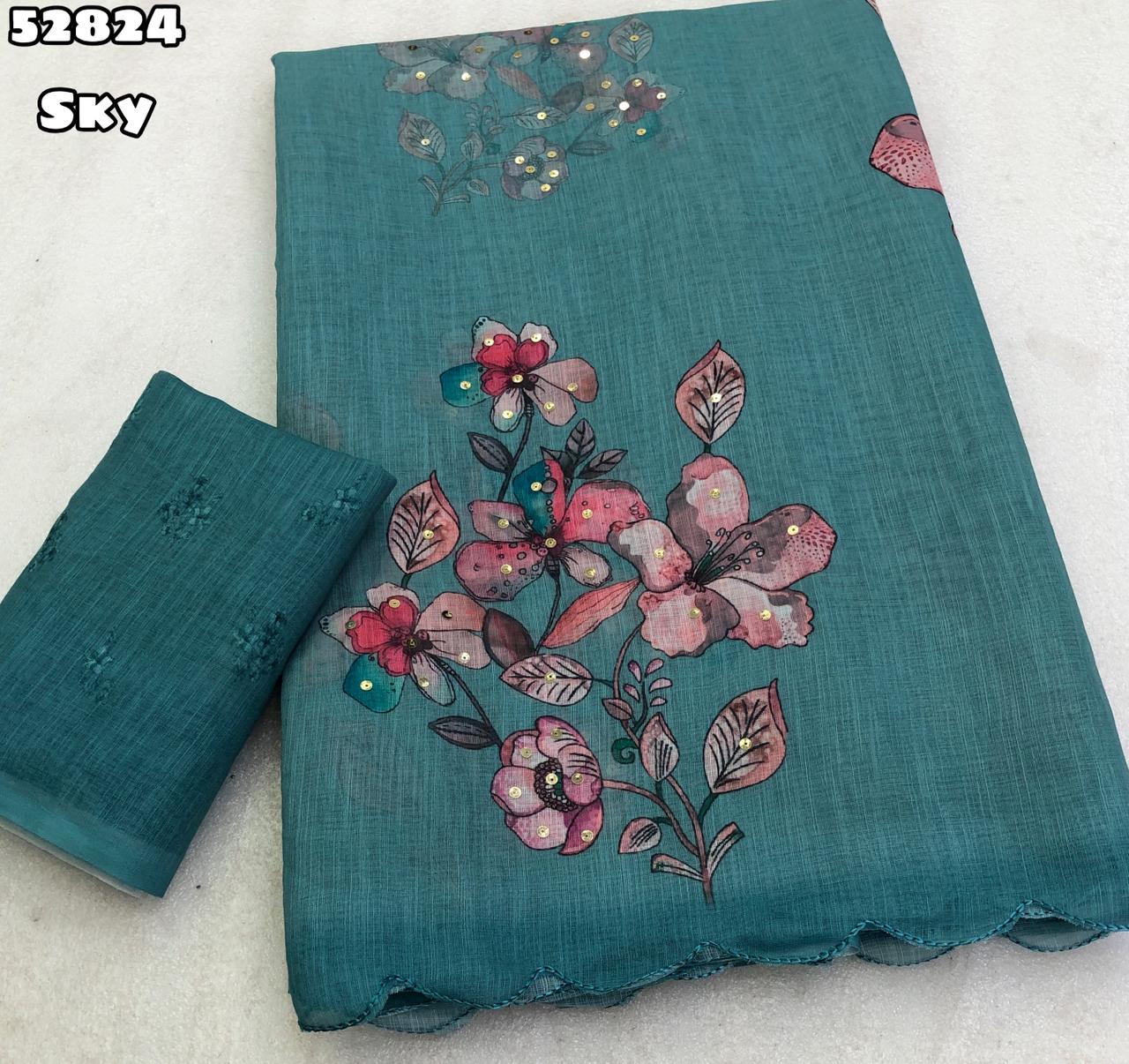 Floral digital print saree