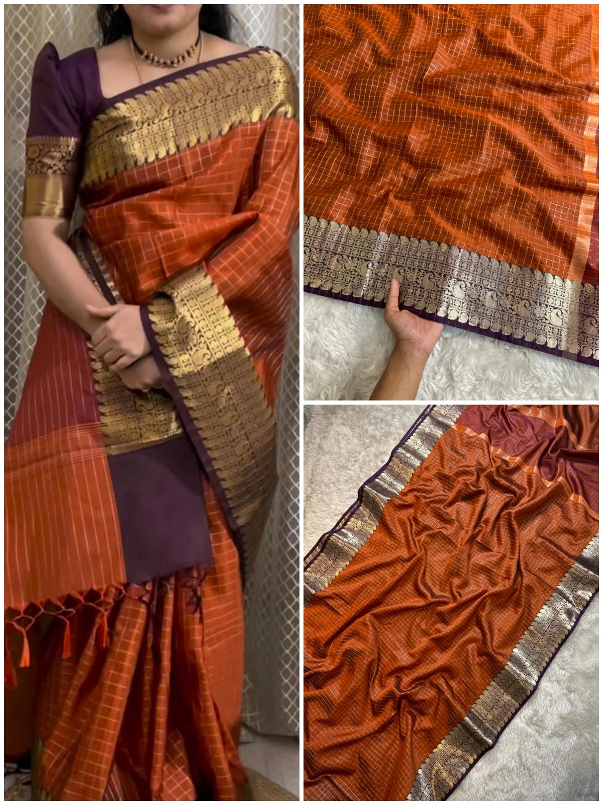 Check design saree