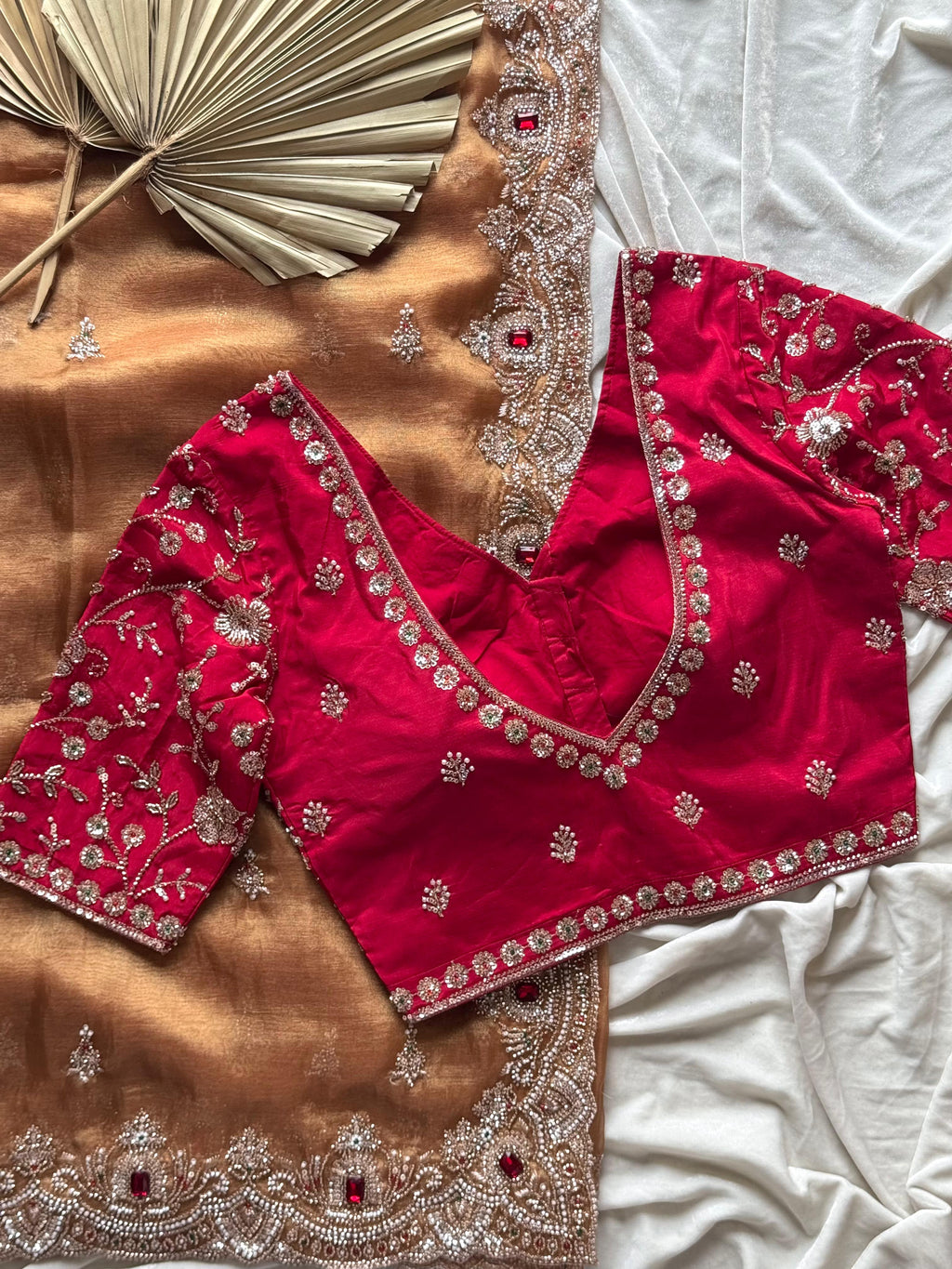 Cocktail handwork saree