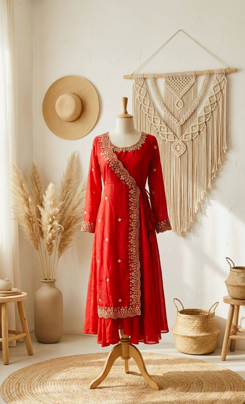 Vichitra Silk long frock