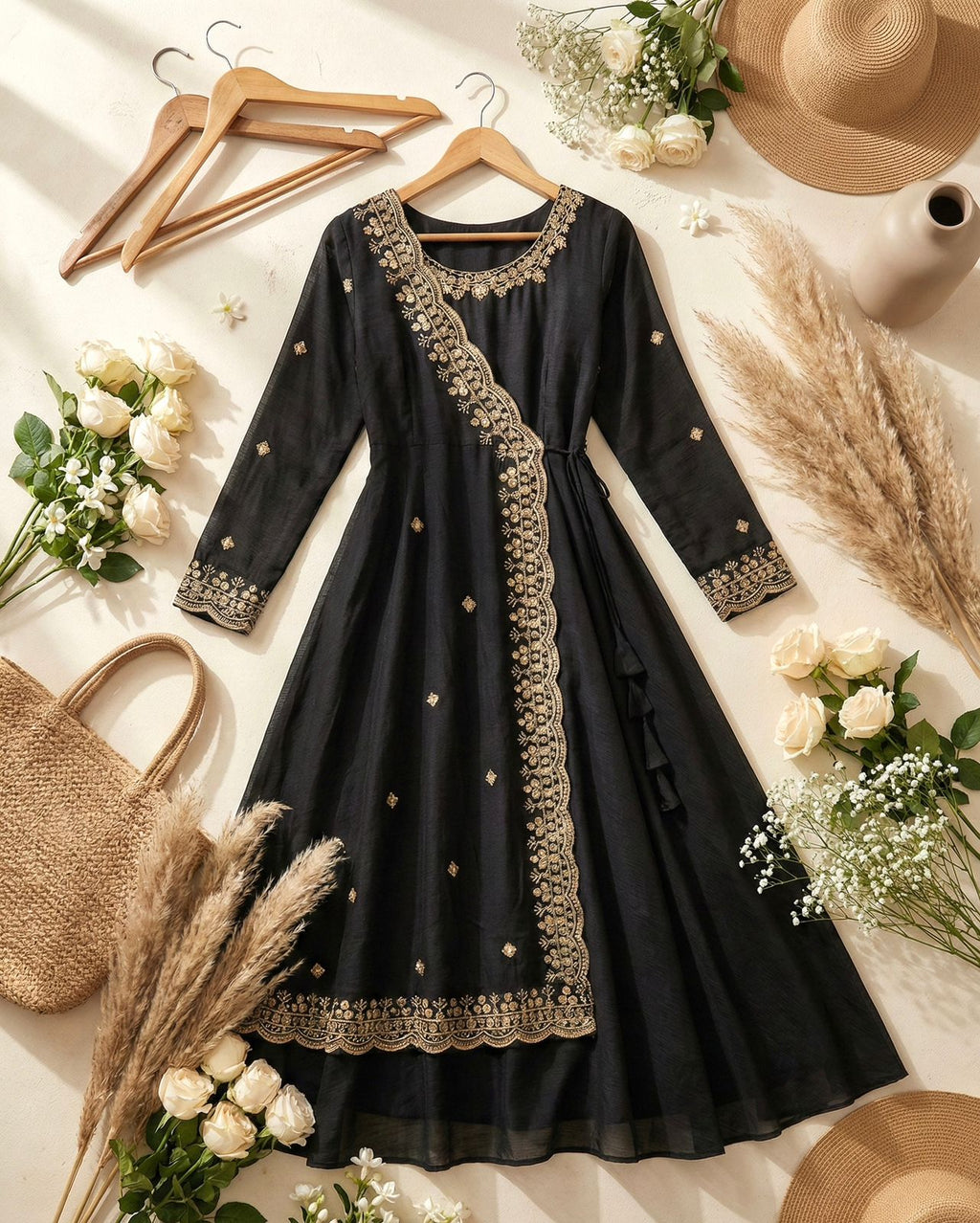 Vichitra Silk long frock