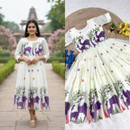 Chanderi Floral Midi Gown
