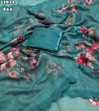 Floral digital print saree