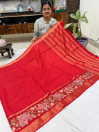 Pure viscose Mangalagiri checks saree
