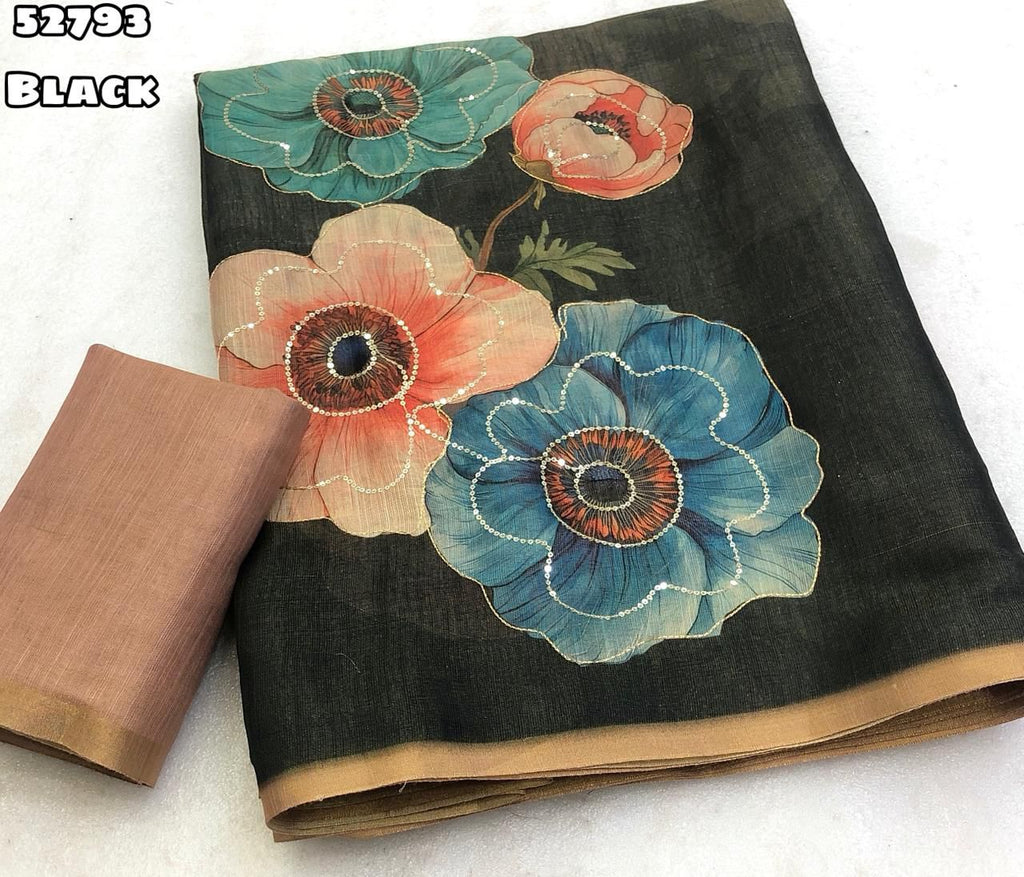 Erode tissue silk floral digital print saree