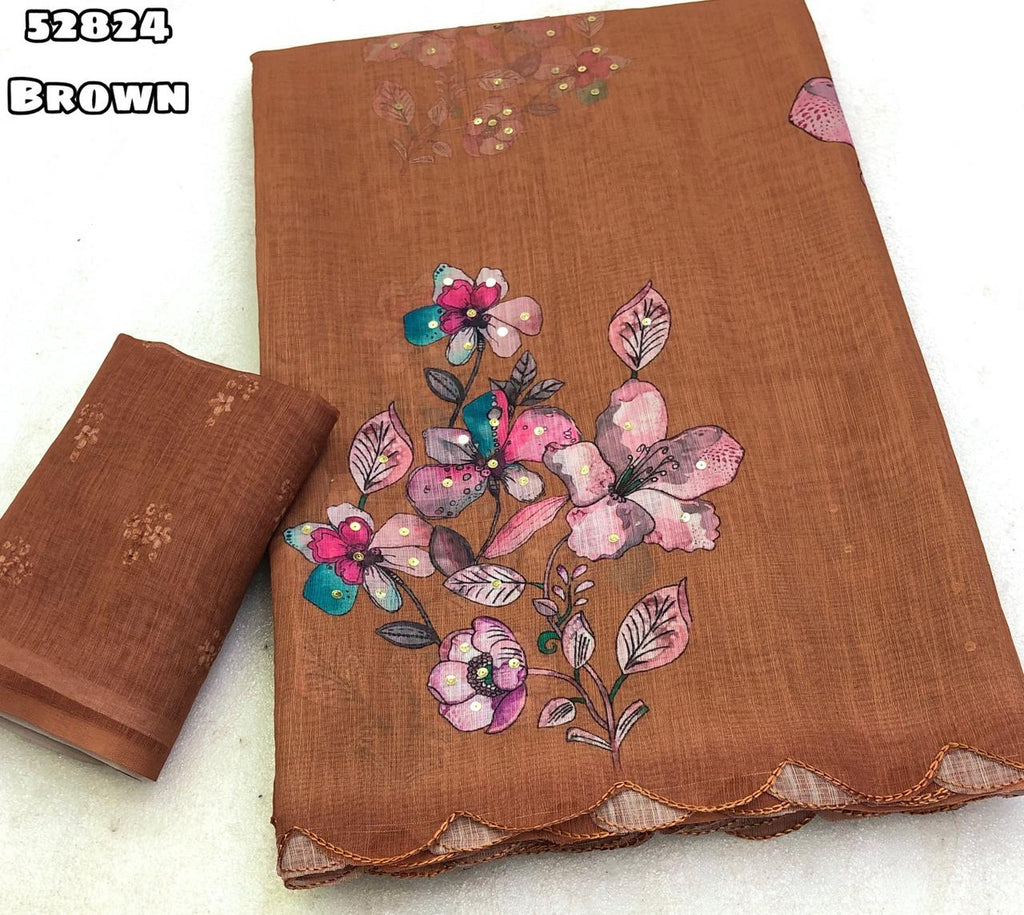 Floral digital print saree