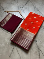 Row mango silk saree