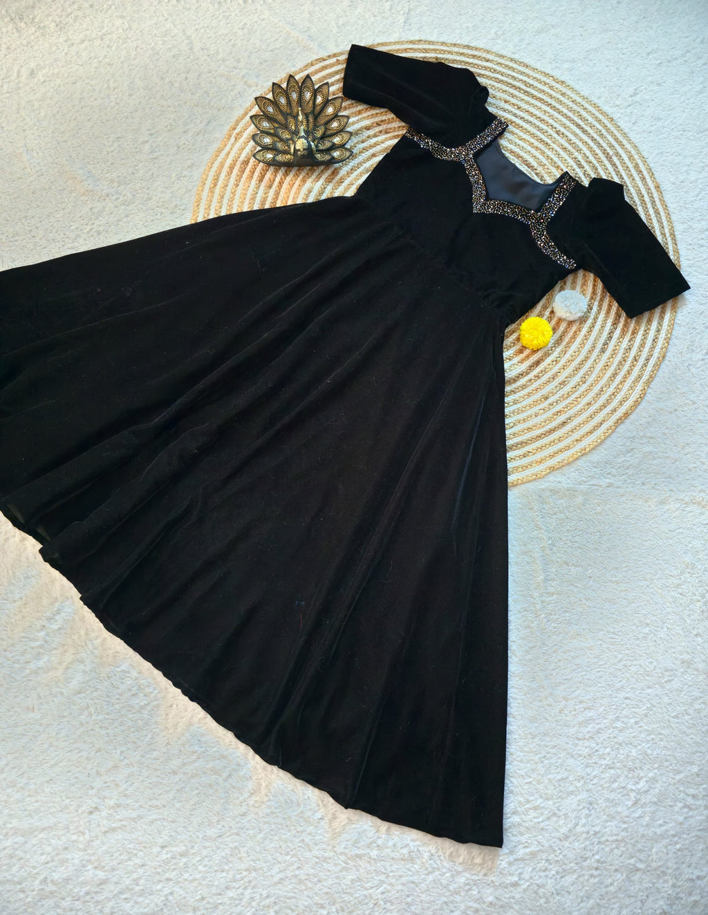 Velvet Designer Hand work Gown