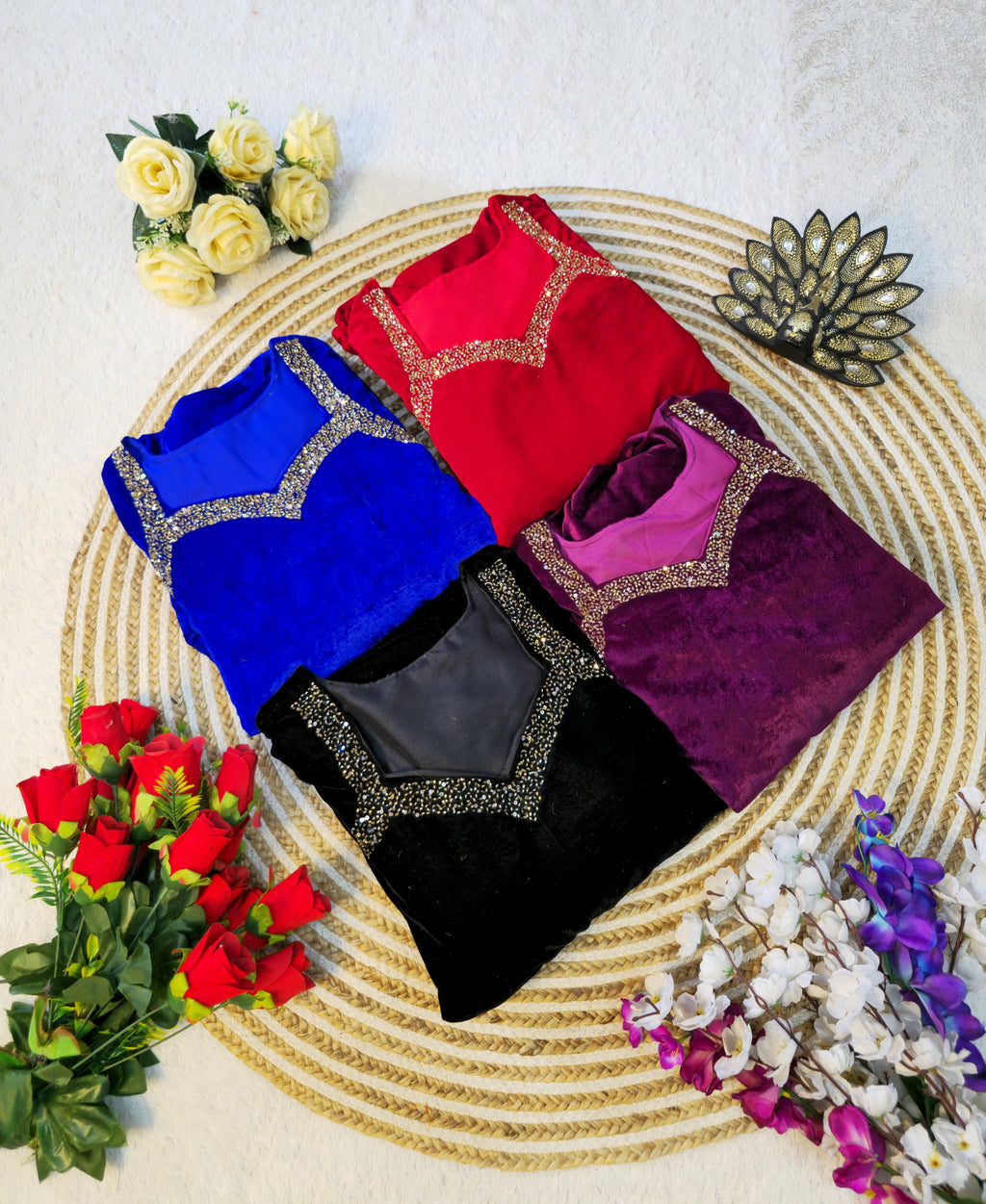 Velvet Designer Hand work Gown