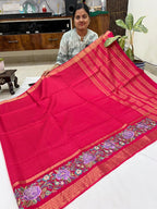 Pure viscose Mangalagiri checks saree