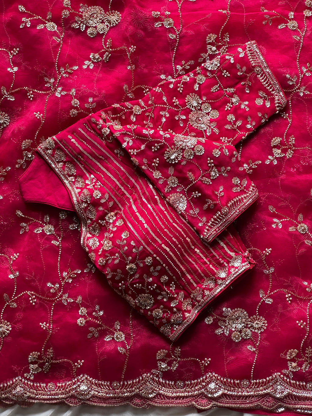 Rasberry saree
