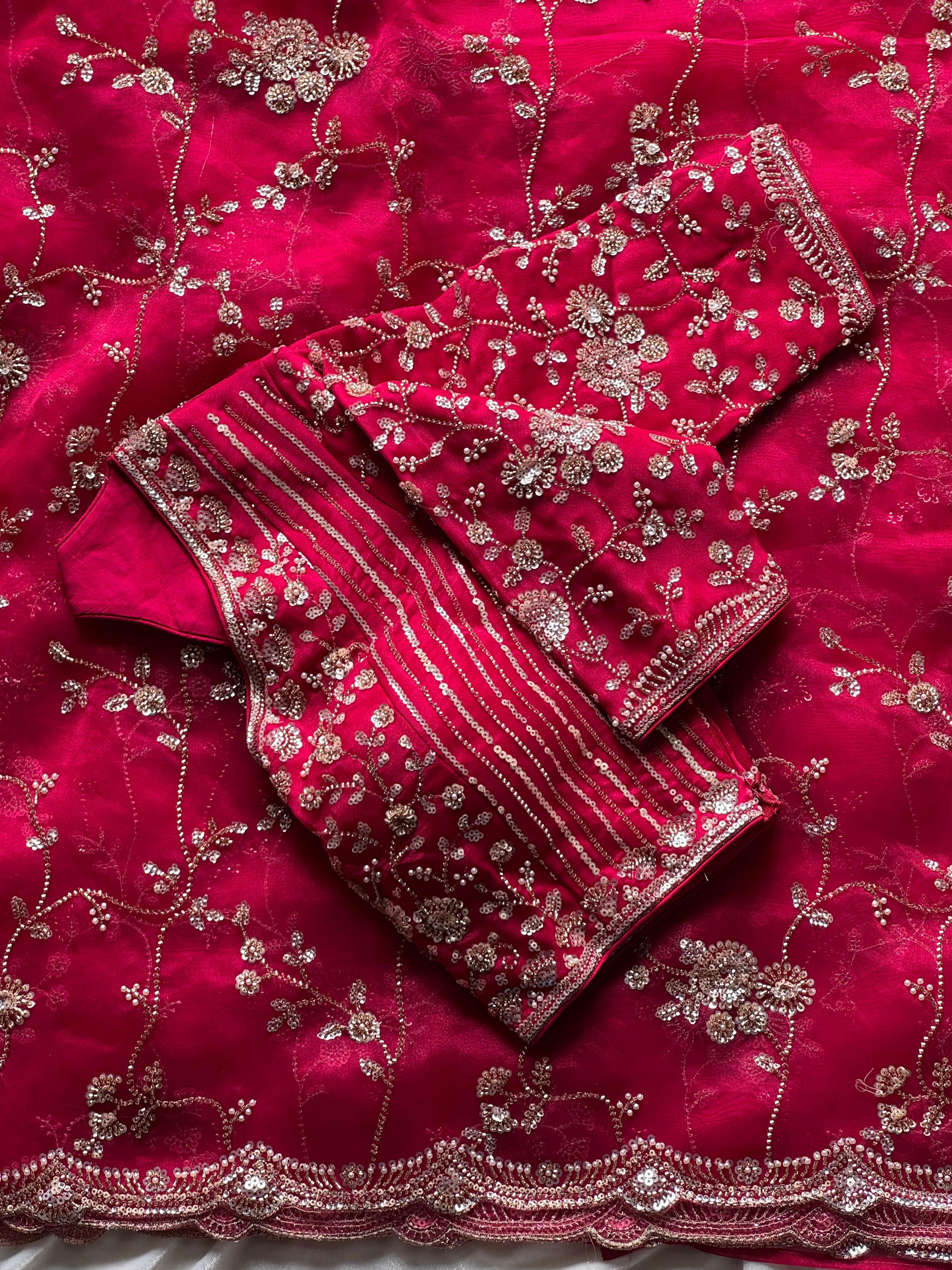 Rasberry saree