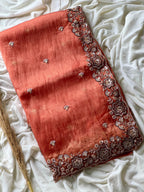 Rutic Orange saree