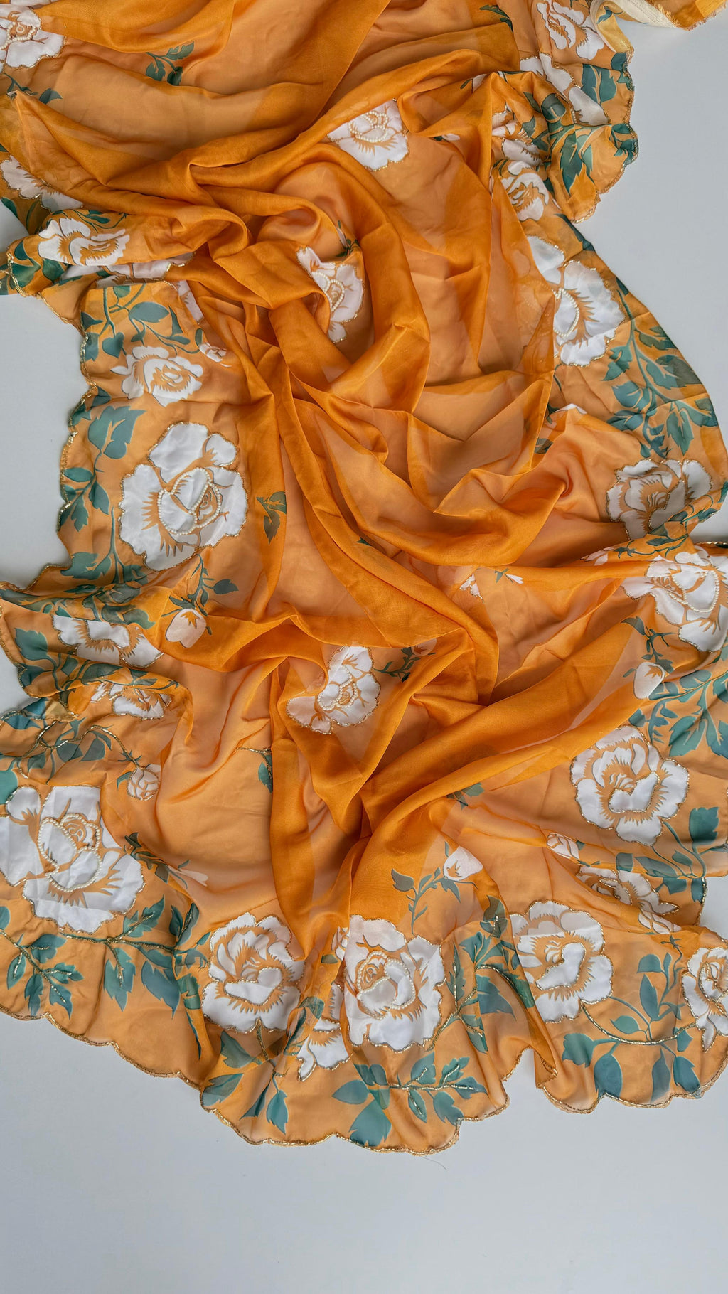 Tabby saree with complete hand work