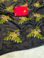 Soft silk with embroider work saree