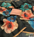 Erode tissue silk floral digital print saree