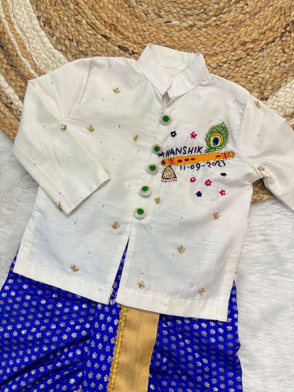 Maggam work dhoti set MG100
