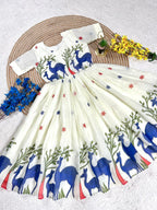 Chanderi Floral Midi Gown