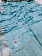 silk jari saree