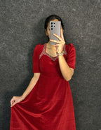 Velvet Designer Hand work Gown