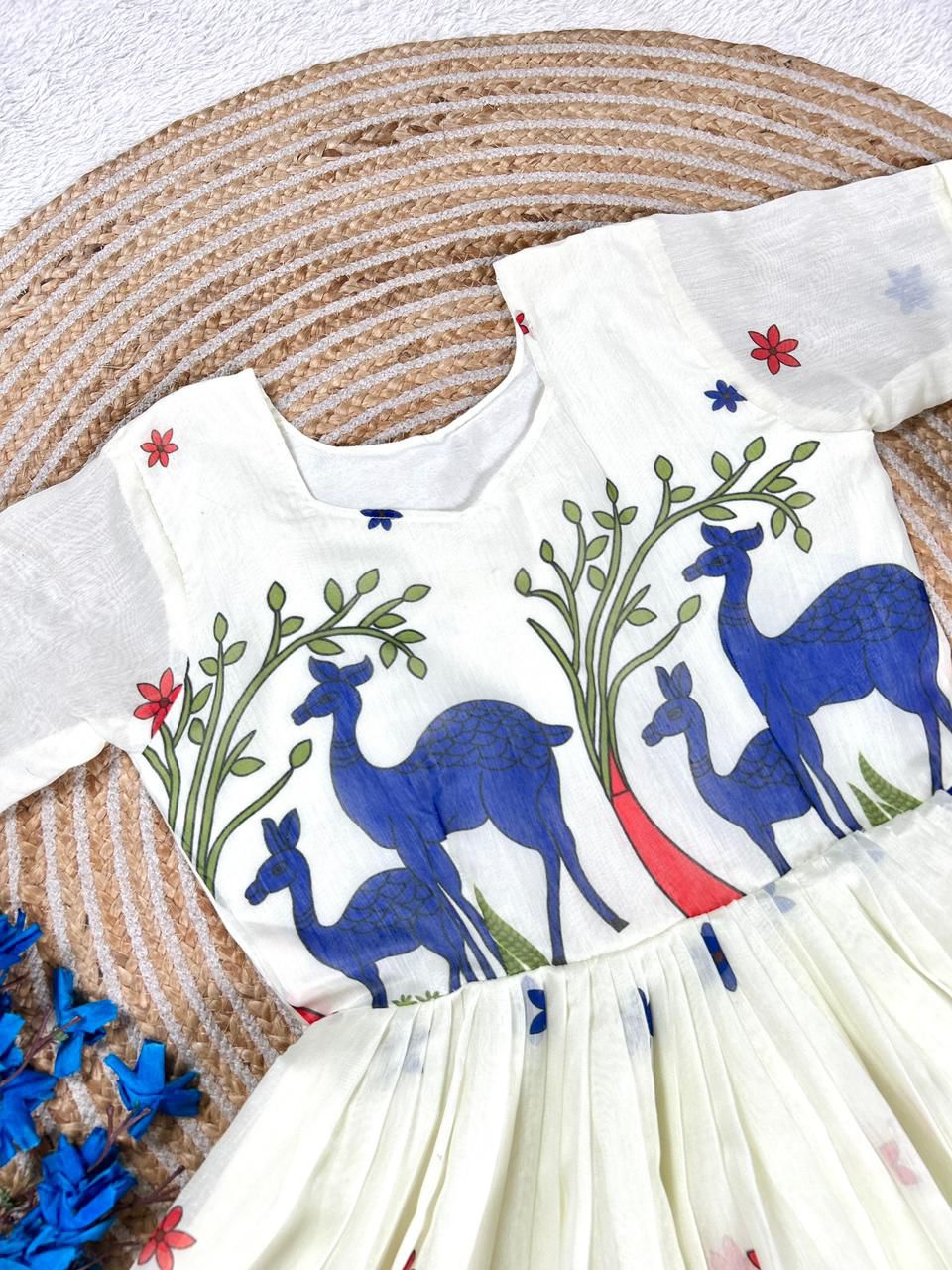 Chanderi Floral Midi Gown