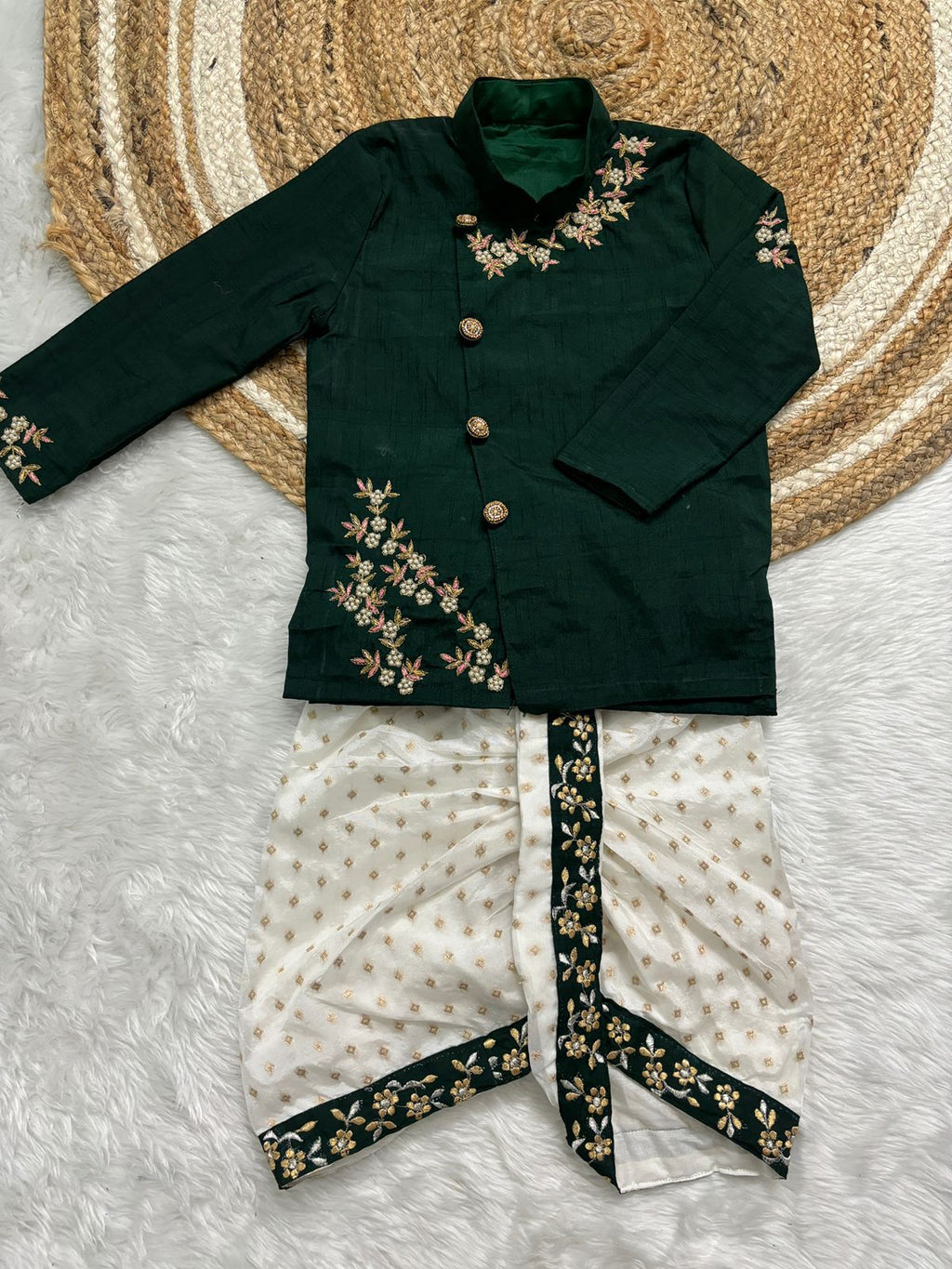 rawsilk Kurta dhoti set