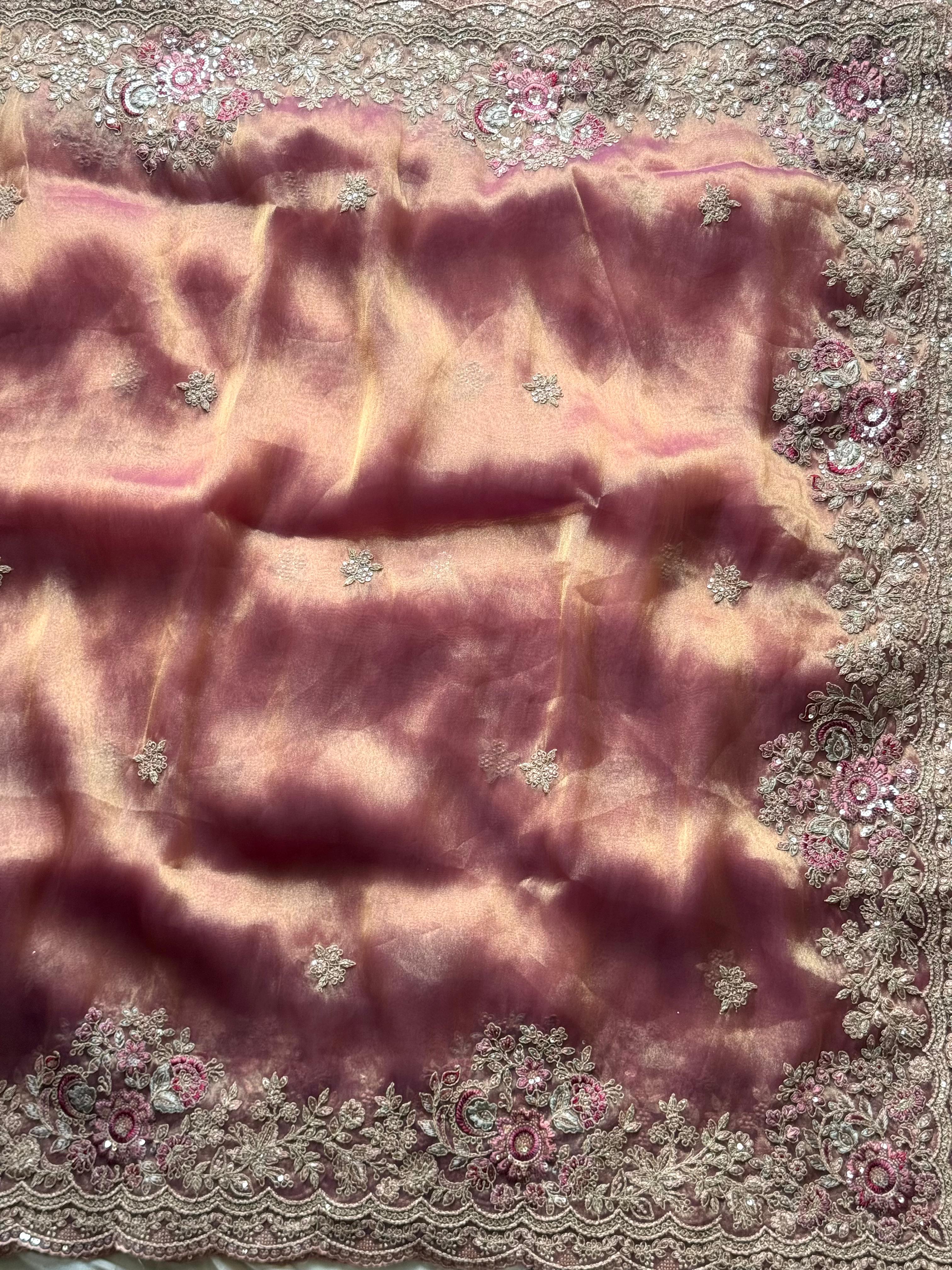 Blush pink sareee