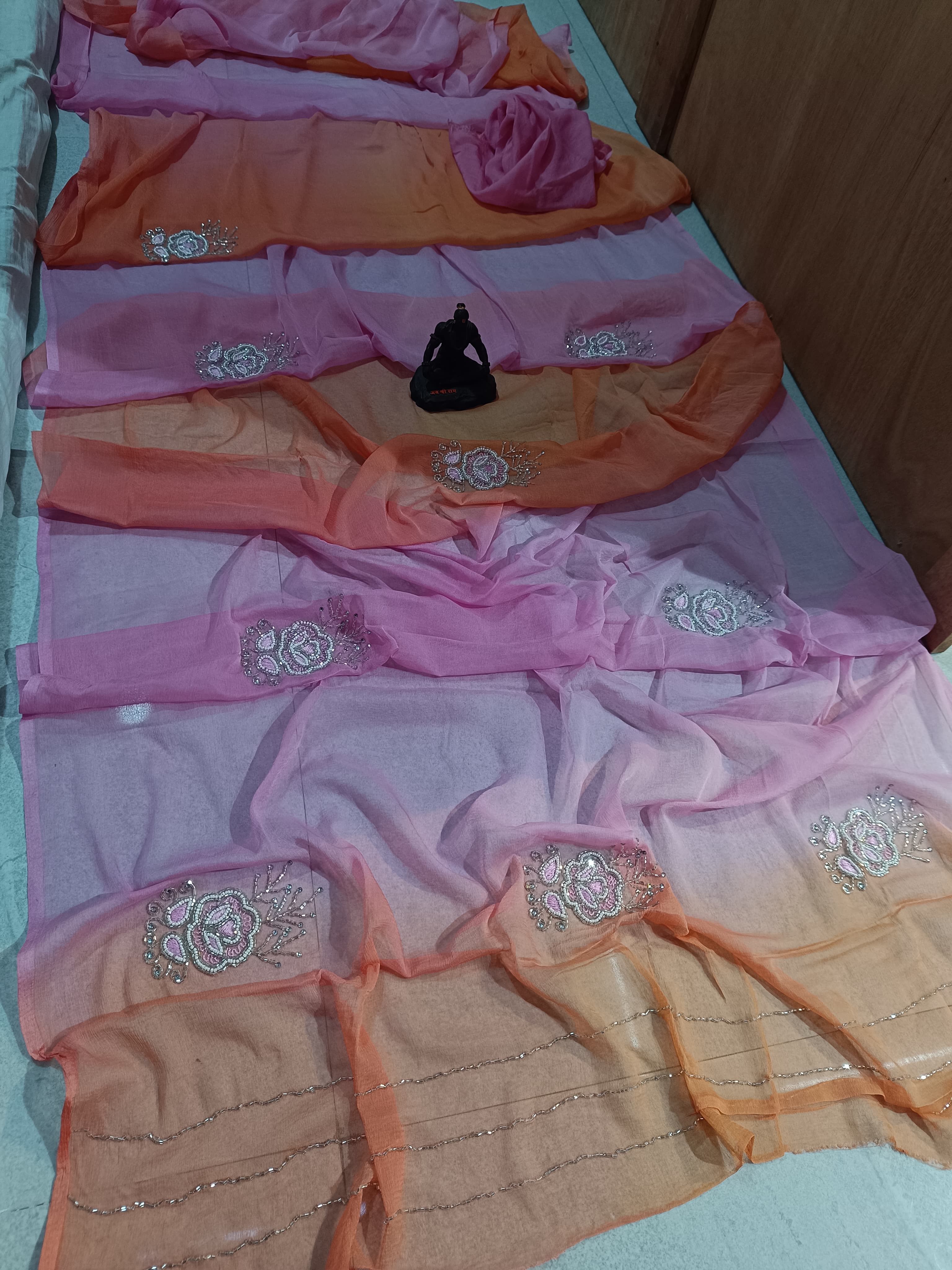 Half pure work saree