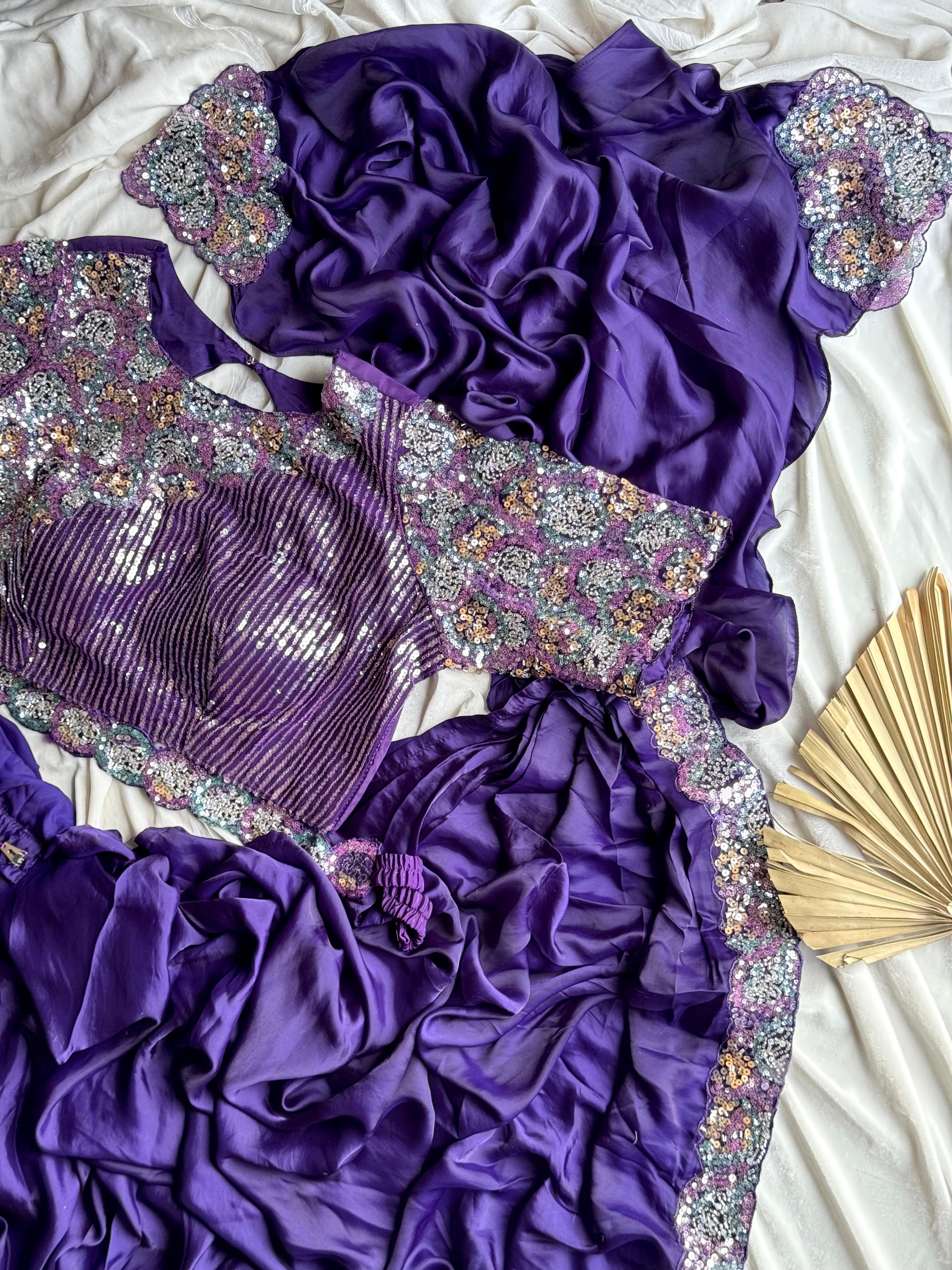 Ultra Violet 1 minute saree