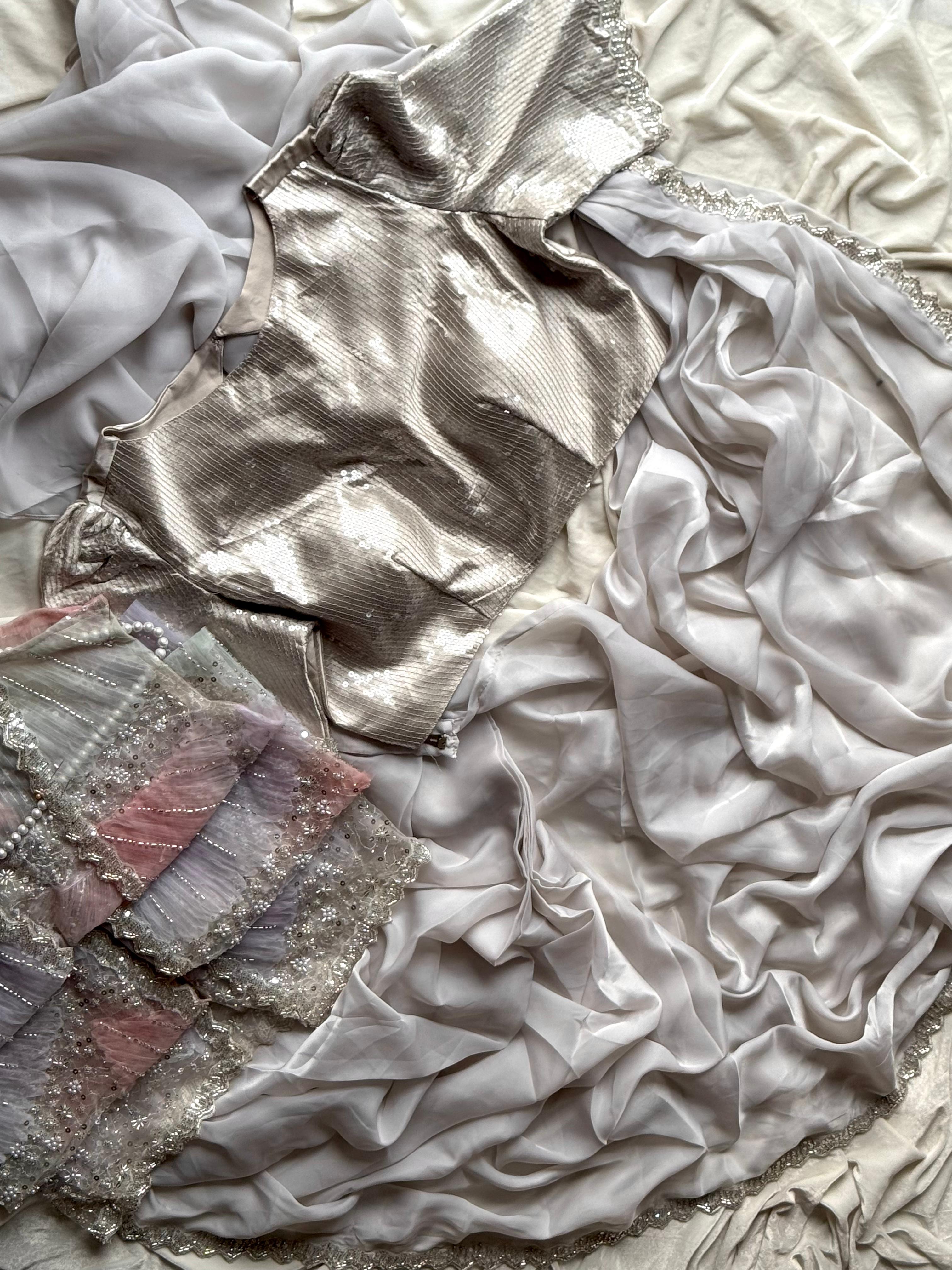 silverfox 1 min saree