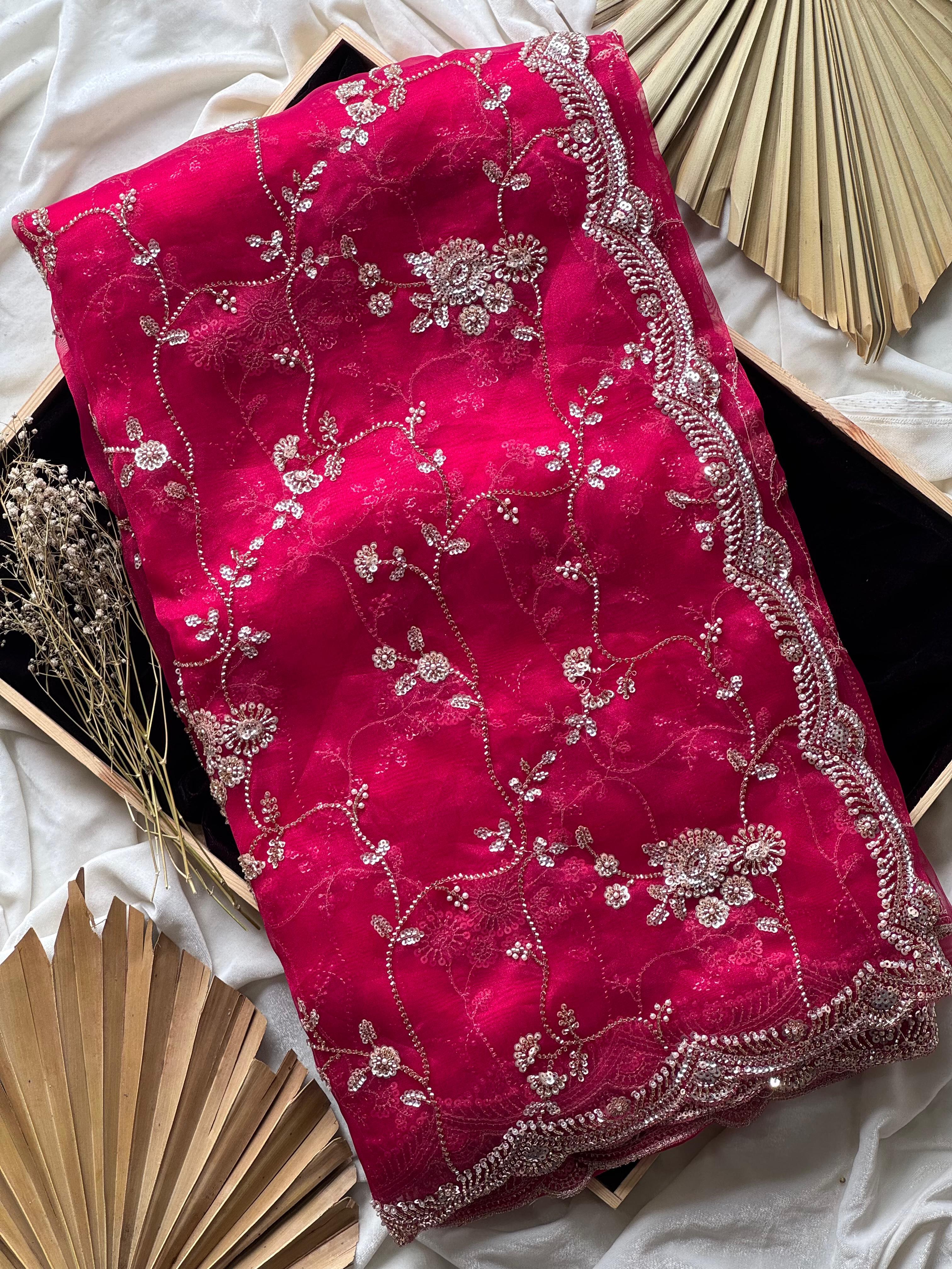 Rasberry saree